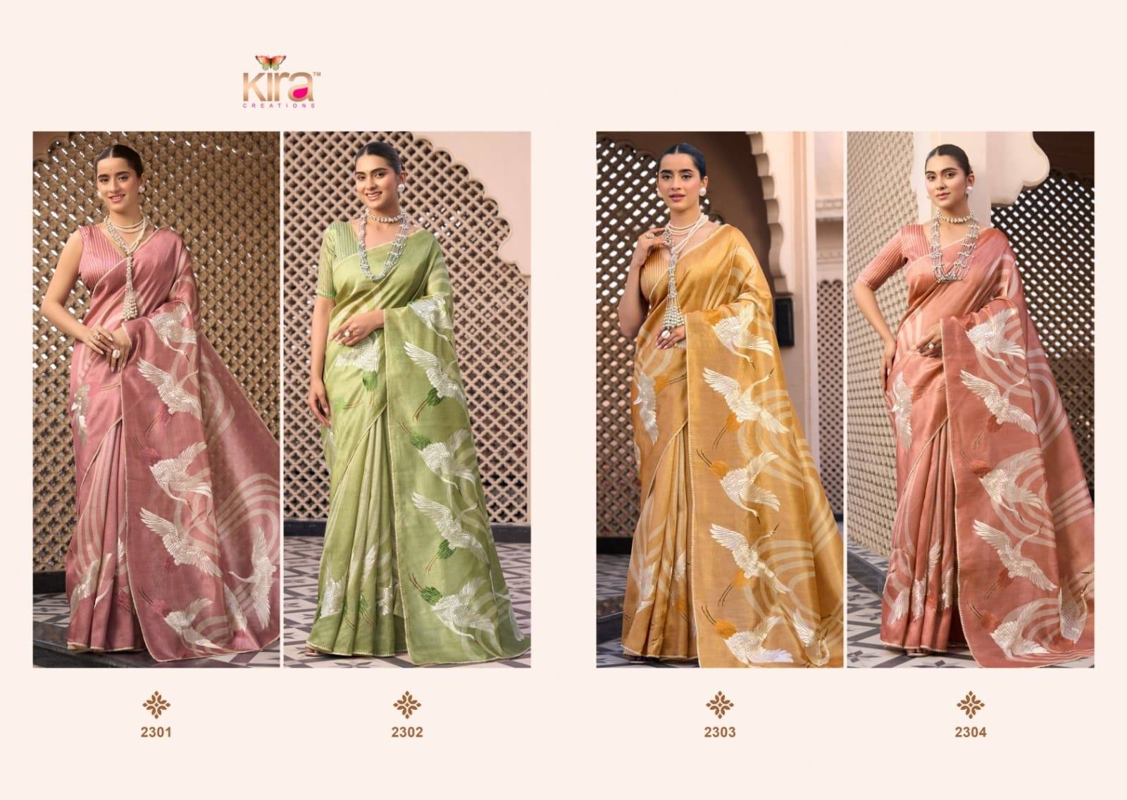 KATHA By KIRA 2301 to 2304 Series Indian Traditional Bridal Wear Collection Beautiful Stylish Fancy Colorful Party Wear & Occasional Wear Silk Sarees At Wholesale Price